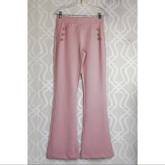 *CLEARANCE* Dusty Rose Wide Leg Trousers - Picture 4 of 8